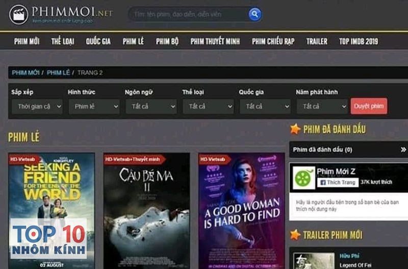Phimmoichill - Giao diện và thao tác tìm phim